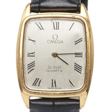 Omega De Ville Orologio al Quarzo, Quadrante Argento, Acciaio Inox, Pelle, Donna, OME