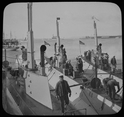 Magic lantern slide submarines - magic,