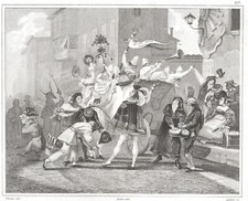 ROMA, IL CARNEVALE , incisione