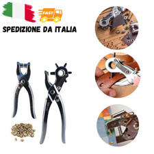 Pinza Foratrice Occhiellatrice Pelle e Tessuti Kit  Buchi Fori Cintura Cuoio