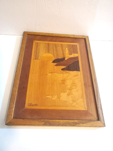 Faro vintage intarsiato legno