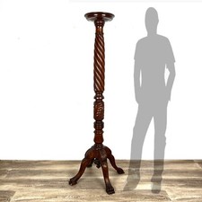 Antica Colonna in legno stile Vittoriano Porta vaso 800 Piedistallo Trespolo