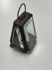 Porta orologio da tasca  in vetro smussato, interno in velluto viola Ormolu.