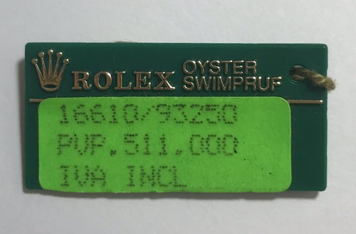 Rolex green tag hangtag - green,