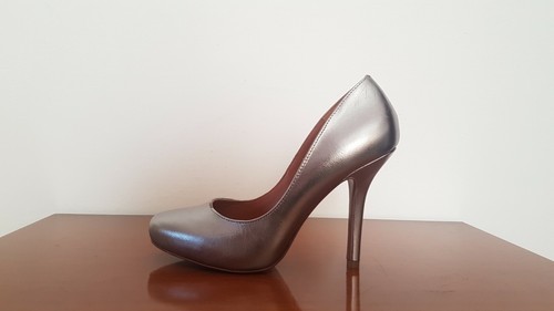 Décolleté pelle argento - in,