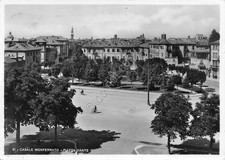 Cartolina Casale Monferrato Piazza Dante animata bicicletta 1939