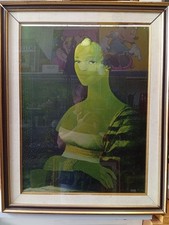 Litografia Salvatore Fiume "La Gioconda africana" pezzo originale e ricercato.