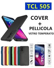 Cover Morbida Custodia Silicone Tpu Opaca pre TCL 505+Pellicola Vetro