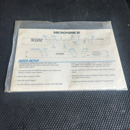 Manuale alesis microverb iii - alesis,