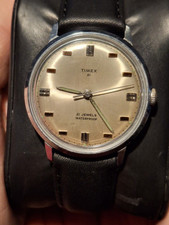 Timex 21 Jewel Marlin 1968 tono argento uomo vintage anni 60 meccanico carica manuale...