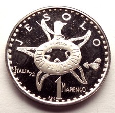 ITALIA JESOLO 1 MARENGO 1998 UNC Silver Proof, conio gettone comune, raro. HH8.5