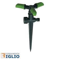 Irrigatore Rotante a 3 Bracci con Puntale da Prato Giardino Area Irrigata 120mq
