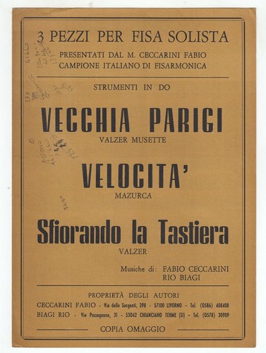 Spartiti vecchia parigi - spartiti,