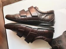 Gucci Scarpe Sneaker 42/42,5 Guccissime Uomo Pelle a strappo Marrone ORIGINALI