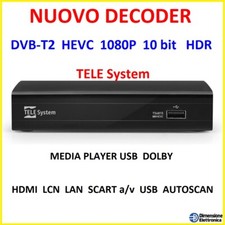Decoder Telesystem Ricevitore Digitale Terrestre dvb-t2 HD hdmi usb Scart Lan