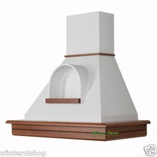 CL90-NBBnb52 Cappa STOCK cucina legno rustica 90 Noce biondo cono nicchia bianco