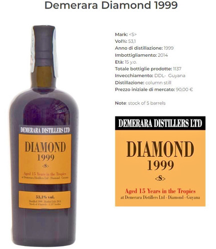 Rum demerara diamond 1999 s - demerara,