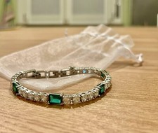 Bracciale Tennis Zirconi e Smeraldi Verde