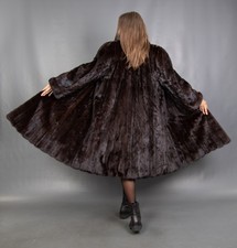 15889 CAPPOTTO GLAMOUR VERO VISONE LUSSO PELLICCIA GIACCA SWINGER BELLISSIMO LOOK TAGLIA L