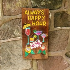 Insegna Bar Legno Sempre Happy