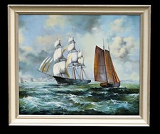 Olio Su Tela, Navi Su Mare In