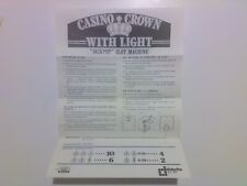 Vintage Waco Casino Crown with light jackpot Slot Machine istruzioni