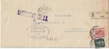 AQUILA 2.6.1930 Racc.ta in tariffa 90c-75c floreale + 15c imperiale per Palena