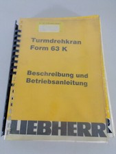 Manuale Operativo Liebherr Gru A Torre 63 K Stand 04/1994