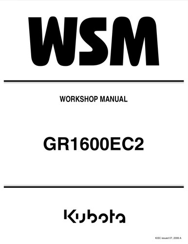Kubota gr1600ec2 manuale - gr1600ec2,