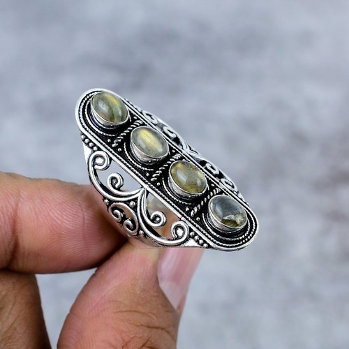 Anello labradorite gemma - labradorite,