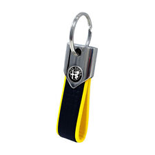Portachiavi Elite Alfisti, Carbon Giallo con Logo Alfa Romeo Black