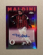 Paolo Maldini Auto 2024-25 Topps Cromo UCC Rifrattore Magenta #d/75