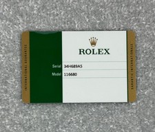 Rolex Scheda Garanzia Yacht -
