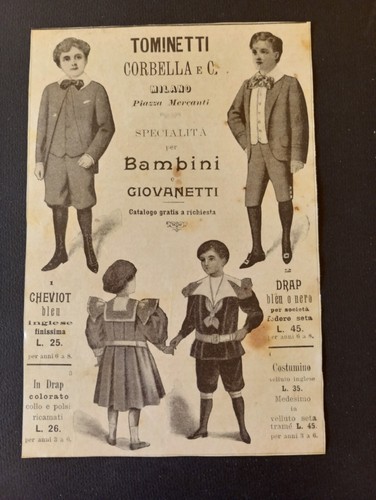 Pubblicità 1901 tominetti - pubblicità,