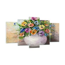 Quadro su Vetro 160x85cm Fiori