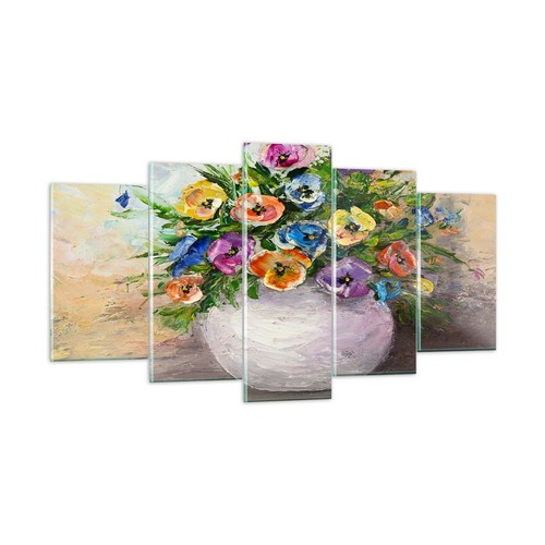 Quadro vetro 160x85cm - quadro, fiori