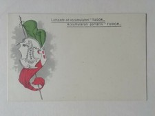 CARTOLINA ACCUMULATORI TUDOR PUBBLICITARIA MACCHINA AUTOMOBILE MILANO LAMPADE