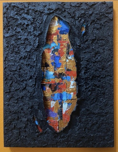Quadro olio tela astratto - olio, su