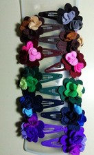 Coppia Fermaglio Per Capelli  Clic Clac Fashion Stoffa Colori A Scelta F006