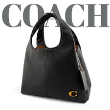 Borsa a tracolla Coach cm545 Lana in pelle lucida nera 2 vie H17,5xL22,5xP13,5 cm