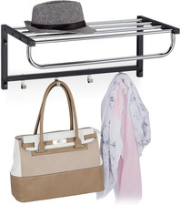 Attaccapanni Da Muro Con Ripiano, Mensola Portaoggetti Con 4 Ganci, Corridoio & 