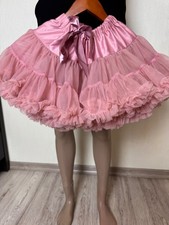 Sottoveste rosa raso e tulle tutù gonna fiocco bambina taglia 120 (5-6 anni)