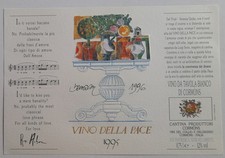 ETICHETTA VINO DELLA PACE 1995 Miguel Berrocal Malaga Spagna versi Ray Alder