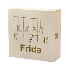 Cassetta Porta Oggetti Scatola Legno Incl. Incisione Motivo Buchstabenallerlei