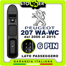 Pulsantiera Alzacristallo Interruttore Pulsante Vetro per PEUGEOT 207 WA WC 6PIN