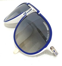 CARRERA™ Jet 09 Occhiali Sole Sport VINTAGE Bianchi Blu Aviatore Pilota RACING 