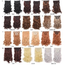 Extension Capelli Lunghi Ricci Clip In Set 8 Pezzi Fibra Sintetica Resistente al