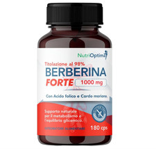 Berberina 1000mg Pura HCL Forte con Acido Folico e Cardo Mariano 180 Capsule