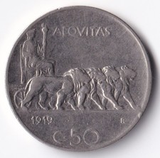 Italy 1919R 50c Fifty