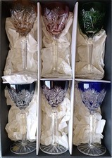 Set Di 6 Bicchieri In Cristallo Colorate Di Boemia 